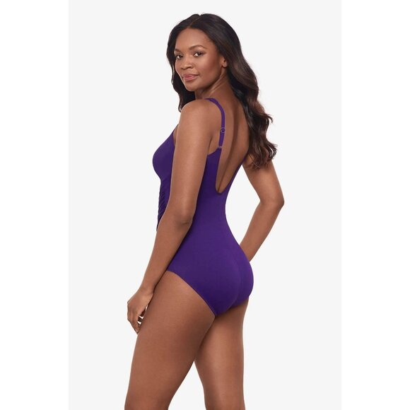 🆕 MIRACLESUIT Oceanus Slimming One Piece Swimsuit 12 Purple - Picture 5 of 11